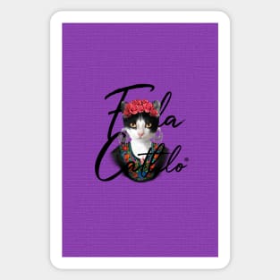 Grape TXB back Cat Frida Cathlo version of - Frida Kahlo Sticker